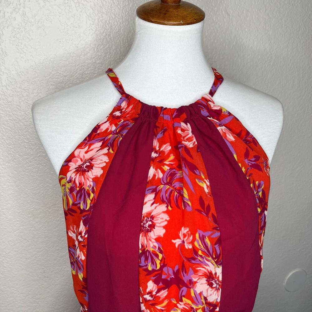 ModCloth Floral Halter Neckline Maxi Chiffon Dress - Picture 2 of 10